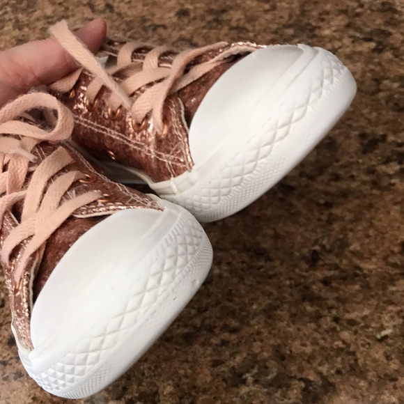 CONVERSE Pink Sparkle Glitter Girls Sneakers | 1 - Picture 6 of 12
